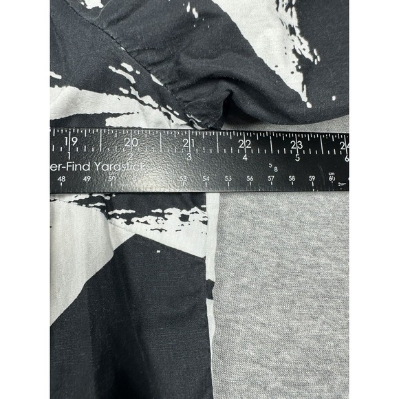Ming Wang White Black And White Button Down Shirt Blouse Abstract Medium‎ - Picture 7 of 10
